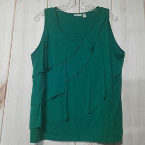 Croft and Barrow blouse ladies size 1x‎ Green Sleeveless Classic Core